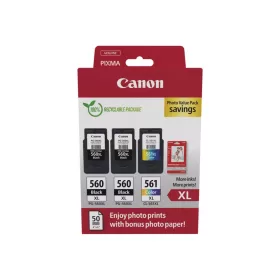   CANON PG-560XL(2DB)/CL-561XL FEKETE/SZÍNES (2X14,3ML+12,2ML) + 50DB GP501 10X15CM FOTÓPAPÍR EREDETI MULTIPACK (3712C012)
