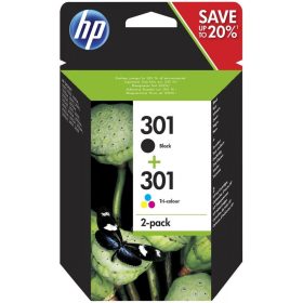   HP N9J72AE NO.301 FEKETE/SZÍNES CH561AE+CH562AE (2X3ML) EREDETI MULTIPACK (N9J72AE)