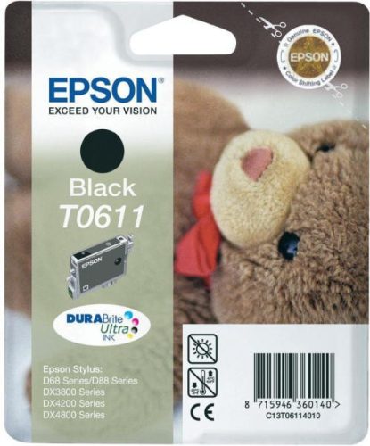 EPSON T0611 C13T06114010) (8ML) FEKETE EREDETI TINTAPATRON