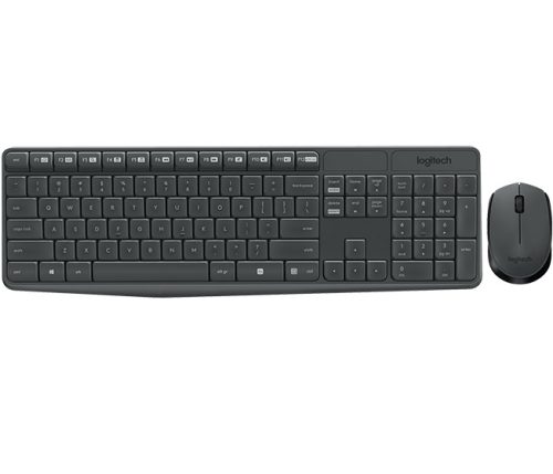 LOGITECH MK235 WIRELESS COMBO BILLENTYŰZET, HU + EGÉR, FEKETE (920-007935)