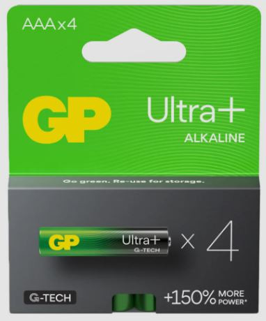 GP ULTRA+ AAA (LR03) TARTÓS ALKÁLI ELEM 4DB/CSOM