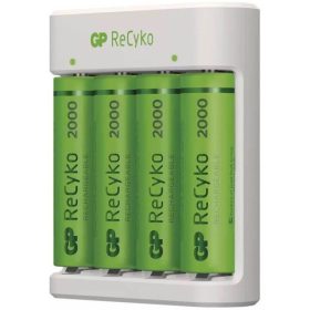 GP RECYKO E411 USB-s AKKUTÖLTŐ + 4DB 2000mAh AA AKKU