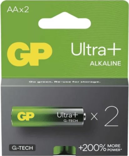 GP ULTRA+ AA (LR6) TARTÓS ALKÁLI ELEM 2DB/CSOM