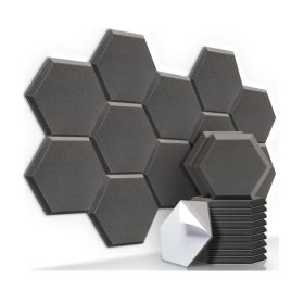   AKUSZTIKAI HATSZÖG SZIVACS HANGSZIGETELŐ, HANGCSILLAPÍTÓ, HANGELNYELŐ HATÁSSAL (30X25X3CM), SZÜRKE, 12DB/CSOMAG