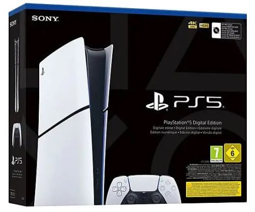 SONY PLAYSTATION 5 SLIM DIGITAL EDITION, „CHASSIS E”, 8K HDR, 120 FPS, 825GB, FEHÉR (BONTOTT TERMÉK)