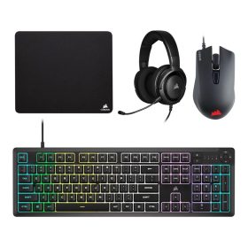   CORSAIR 4IN1 VEZETÉKES FEKETE GAMER BILLENTYŰZET + EGÉR + FEJHALLGATÓ + EGÉRPAD (CH-9226F65-NA)
