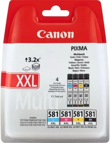 CANON CLI-581XXL BCMY (4X11,7ML) EREDETI 4-IN-1 MULTIPACK (1998C005)