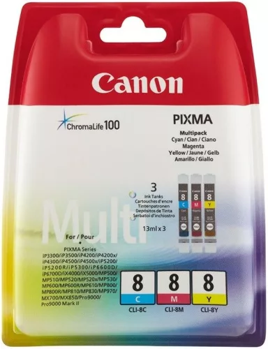 CANON CLI-8 CMY (3X13ML) EREDETI 3-IN-1 MULTIPACK (0621B029)