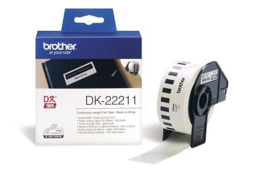 BROTHER DK-22211 FEHÉR ALAPON FEKETE, 29MMX15,24M ÖNTAPADÓS EREDETI FILMSZALAG TEKERCSBEN (DK22211)