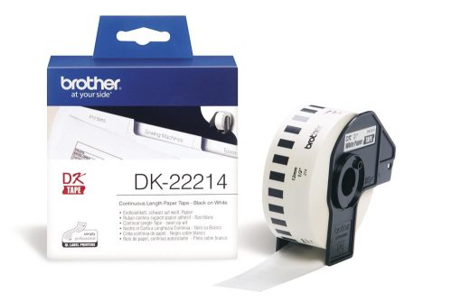 BROTHER DK-22214 FEHÉR ALAPON FEKETE, 12MMX30,48M ÖNTAPADÓS EREDETI PAPÍRSZALAG TEKERCSBEN (DK22214)
