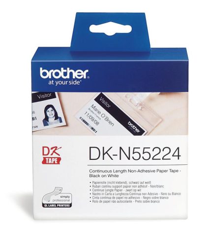 BROTHER DK-N55224 FEHÉR ALAPON FEKETE, 54MMX30,48M FOLYTONOS EREDETI PAPÍRSZALAG TEKERCSBEN (DKN55224)