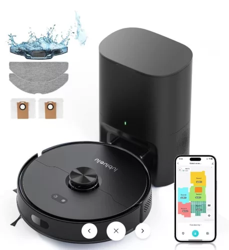 LUBLUELU L15 MAX - ROBOTPORSZÍVÓ FELMOSÓVALÓ, AUTOMATIKUS PORÜRÍTÉSSEL, FEKETE