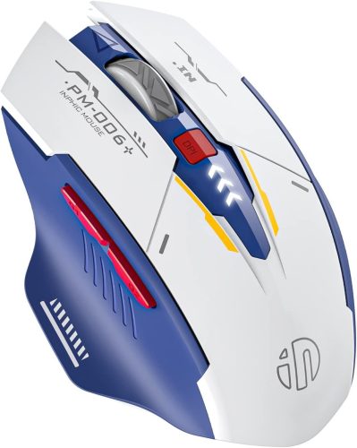 INPHIC M6P WIRELESS EGÉR, MECHA STYLE, KÉK-FEHÉR