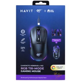 HAVIT MS969WB x VKS WIRELESS GAMER EGÉR, FEKETE-LILA