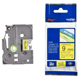   BROTHER TZE-621 SÁRGA ALAPON FEKETE LAMINÁLT 9MM/8M EREDETI SZALAG (TZE621)