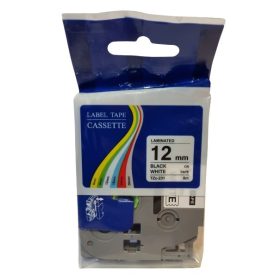   TZe-231 FEHÉR ALAPON FEKETE LAMINÁLT 12MM/8M ÚJ UGY. ZAFÍR SZALAG