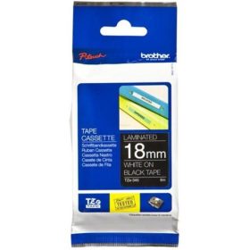  BROTHER TZe-345 FEKETE ALAPON FEHÉR LAMINÁLT 18MM/8M EREDETI SZALAG (TZE345)